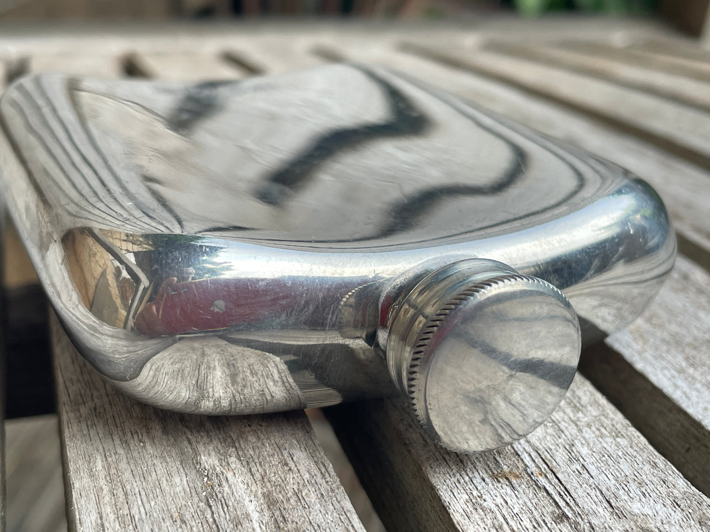 Vintage German 92 Silver Hip Flask – ARW Marked – 11cm Tall – Mid-Century Hanau Style Hallmarks – 92% Silver