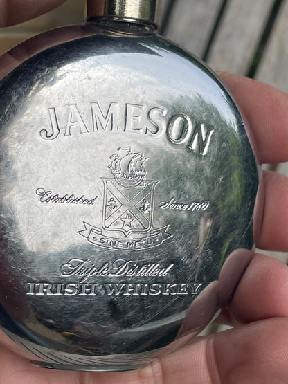 Vintage Jameson Irish Whiskey Hip Flask – Triple Distilled Collectible Branded Barware Gift