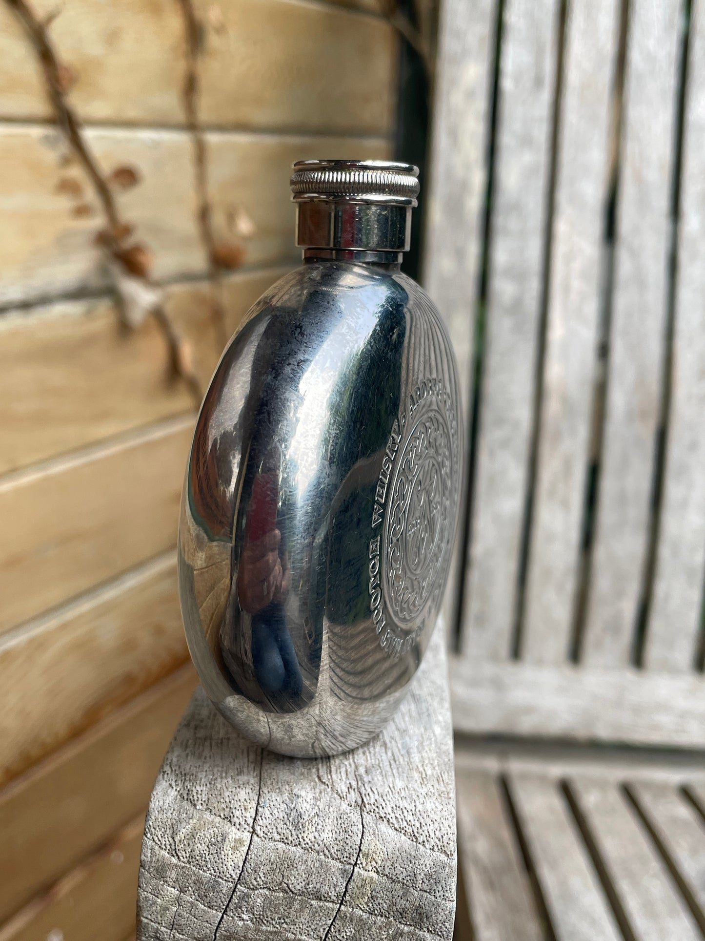 Vintage Ardbeg Scotch Whisky Hip Flask – Round Metal Promotional Collectible 8cm
