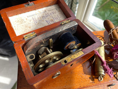 Antique Magneto Electric Medical Machines – Standard and Miniature Electrotherapy Sets in Mahogany Cases (c.1900)