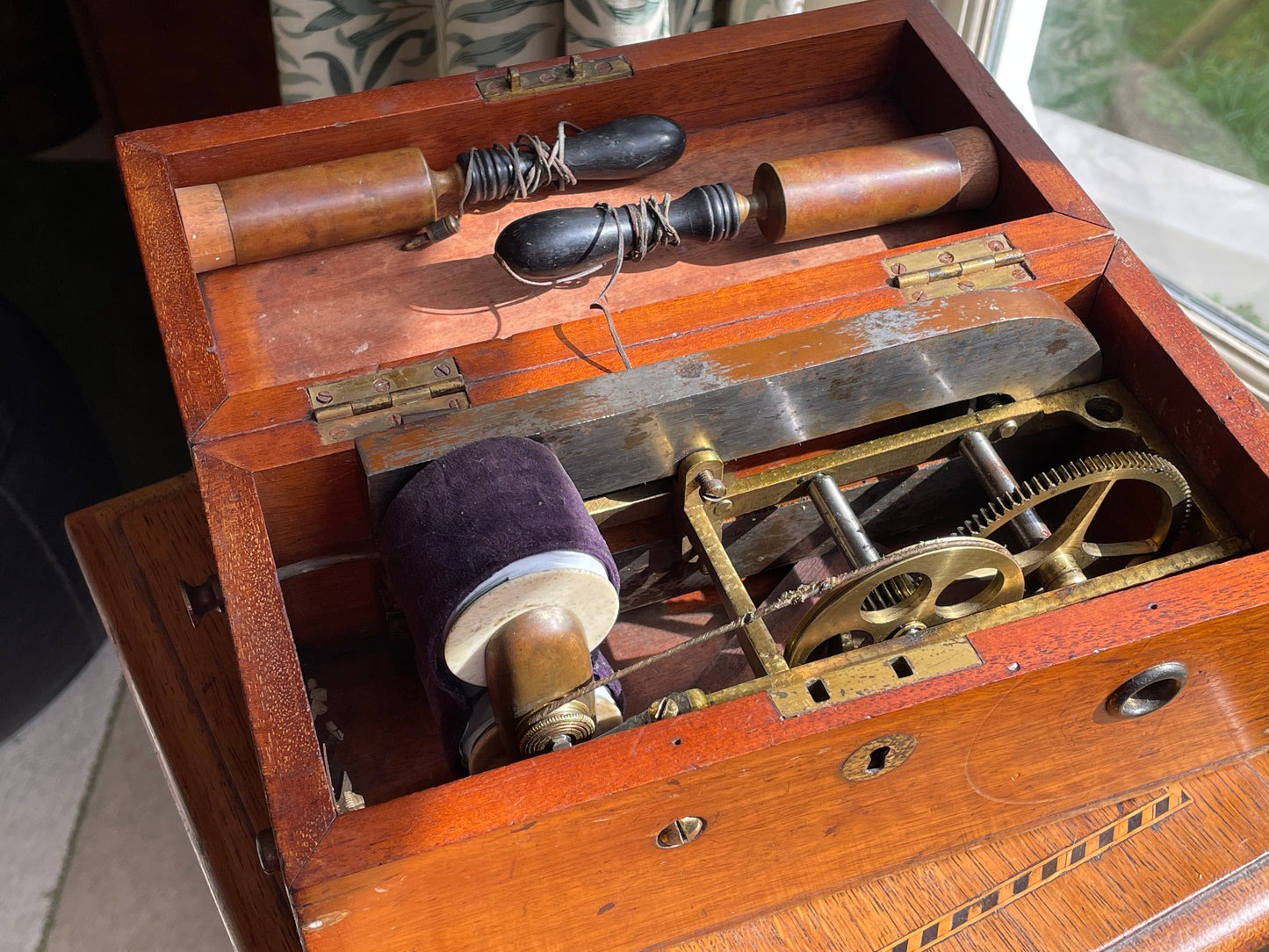 Antique Magneto Electric Medical Machines – Standard and Miniature Electrotherapy Sets in Mahogany Cases (c.1900)