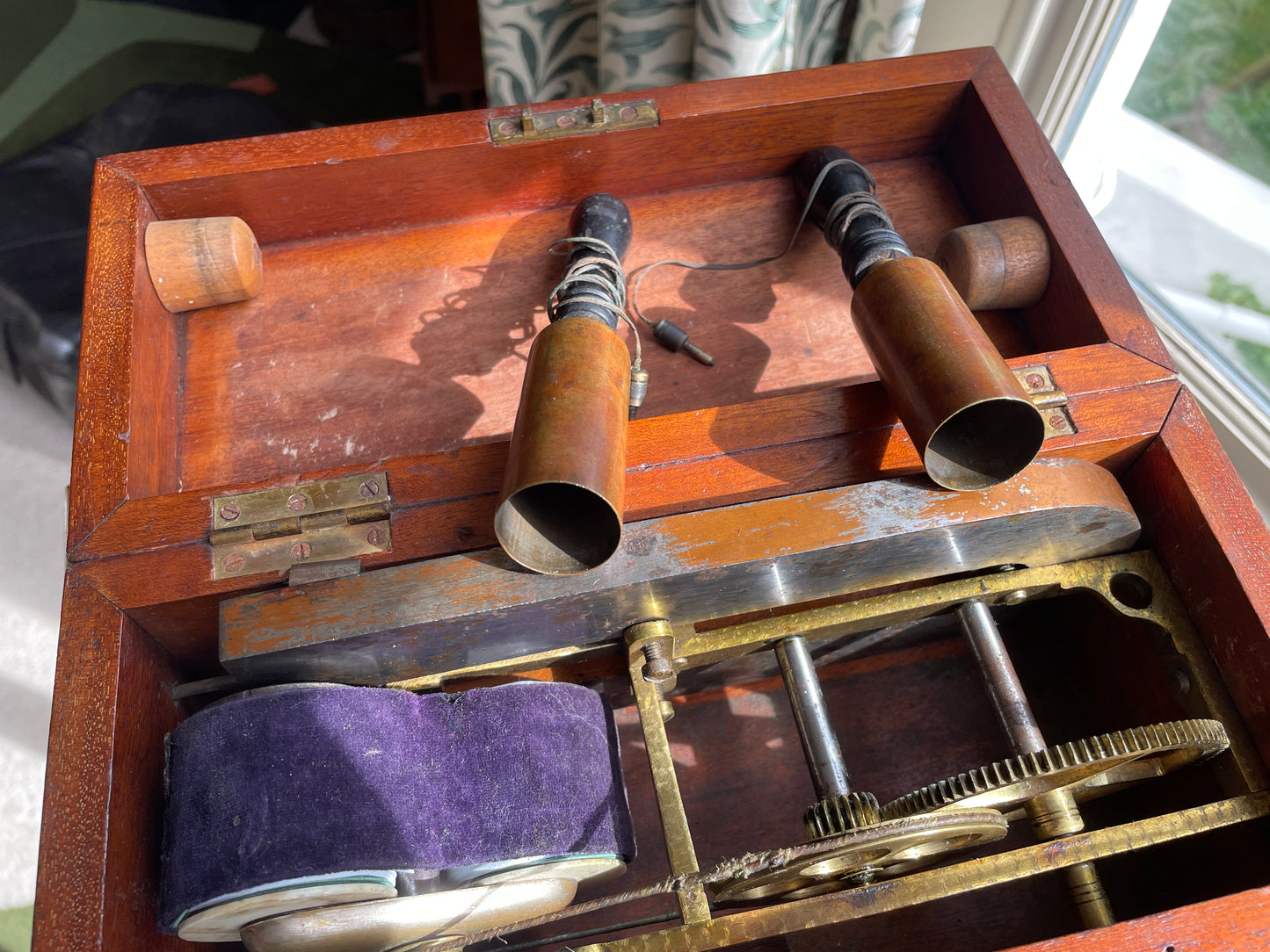 Antique Magneto Electric Medical Machines – Standard and Miniature Electrotherapy Sets in Mahogany Cases (c.1900)