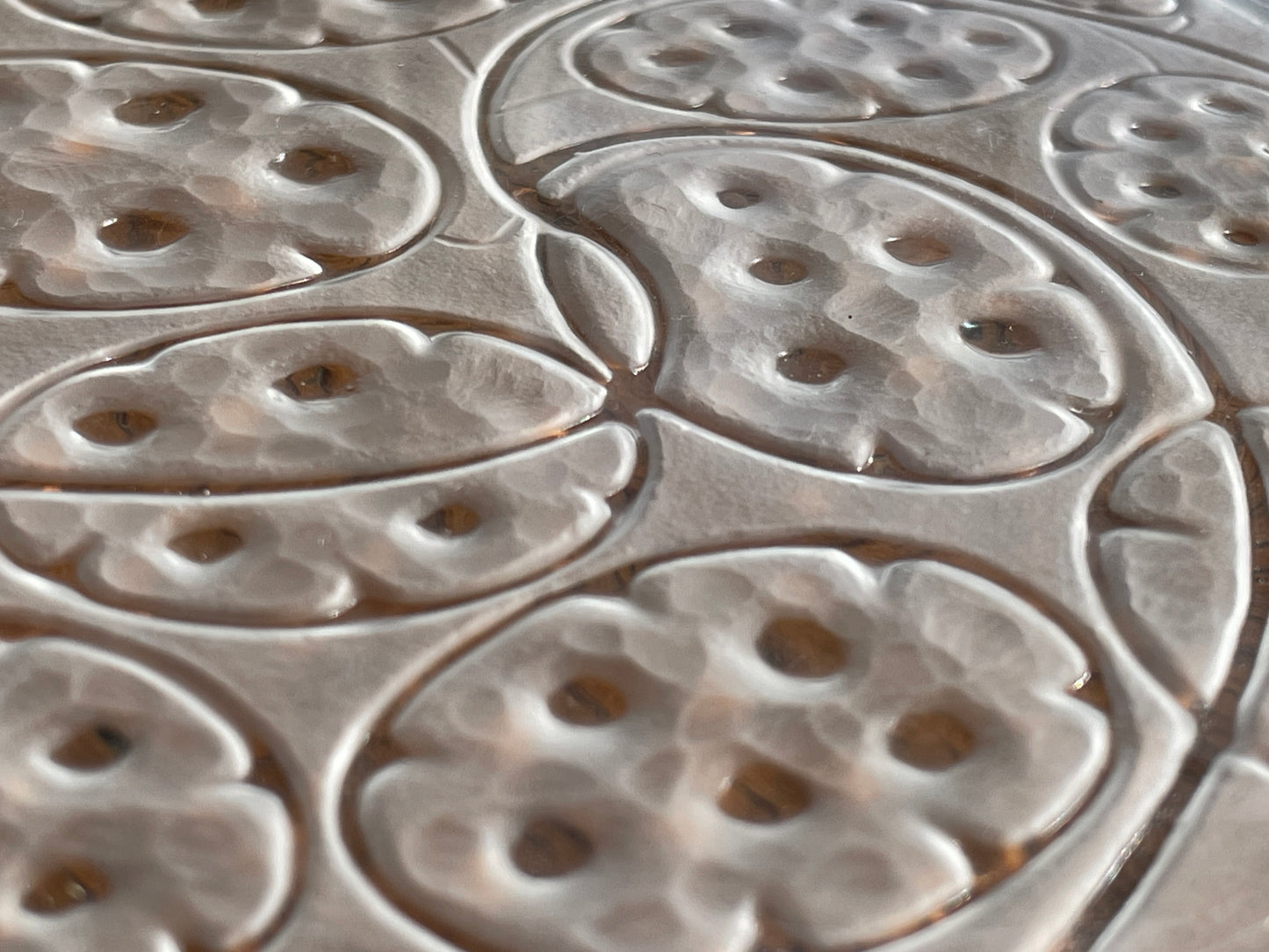 Vintage French Lalique Crystal Plate – Frosted Glass Dish with Stylised Floral Motif (c.1974)
