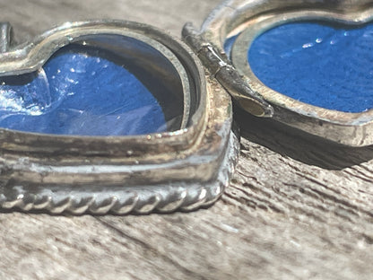 Vintage 1977 Sterling Silver Heart Locket – Birmingham Hallmarked – Double Rose Engraved Pendant – JS Maker Mark