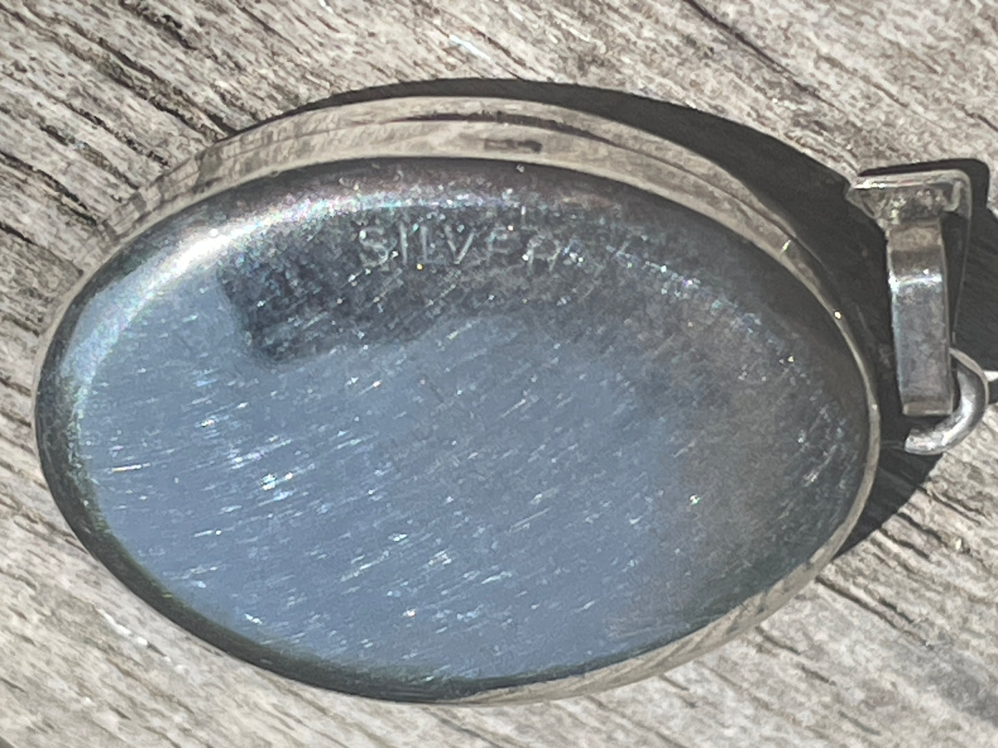 Vintage Oval Silver Floral Locket | Engraved Photo Pendant | Stamped "Silver" | Mid-Century Keepsake