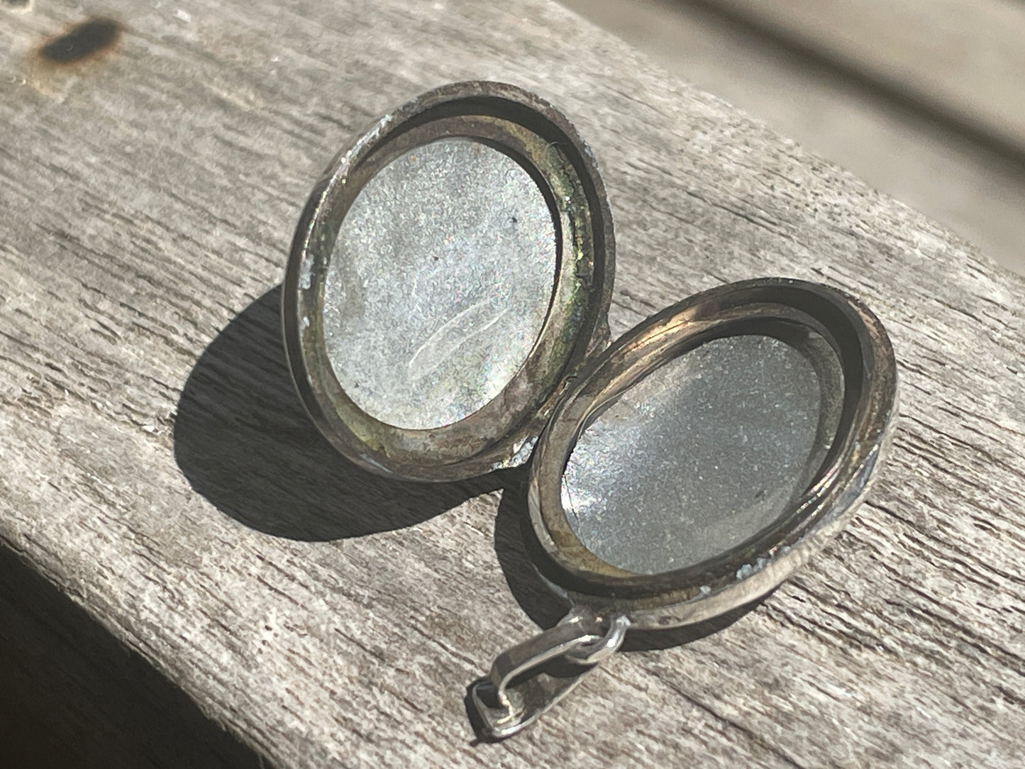 Vintage Oval Silver Floral Locket | Engraved Photo Pendant | Stamped "Silver" | Mid-Century Keepsake