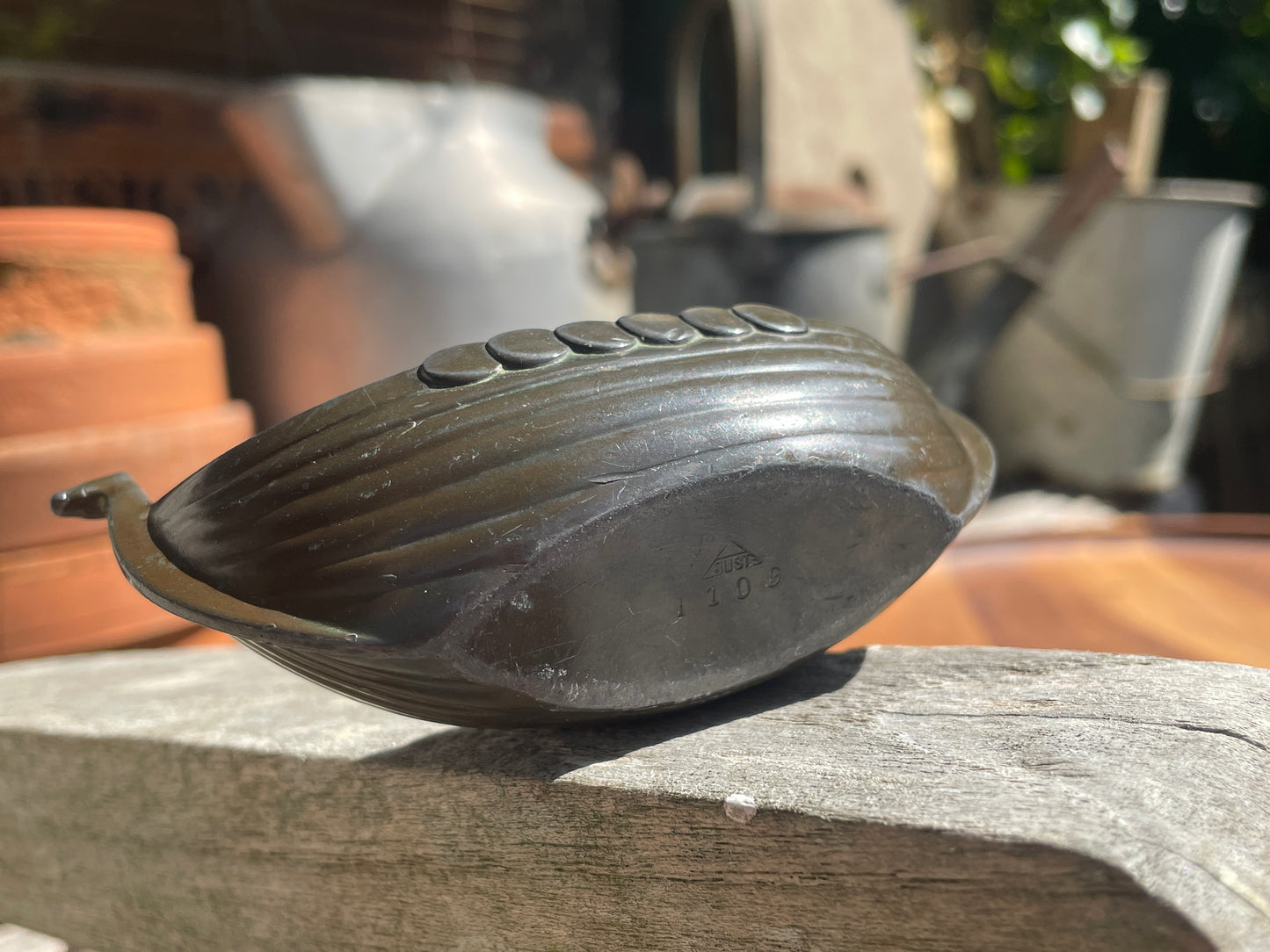 Vintage Just Andersen Viking Ship – Danish Cast Metal Longboat Dish, Model 1109
