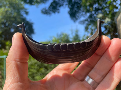 Vintage Just Andersen Viking Ship – Danish Cast Metal Longboat Dish, Model 1109