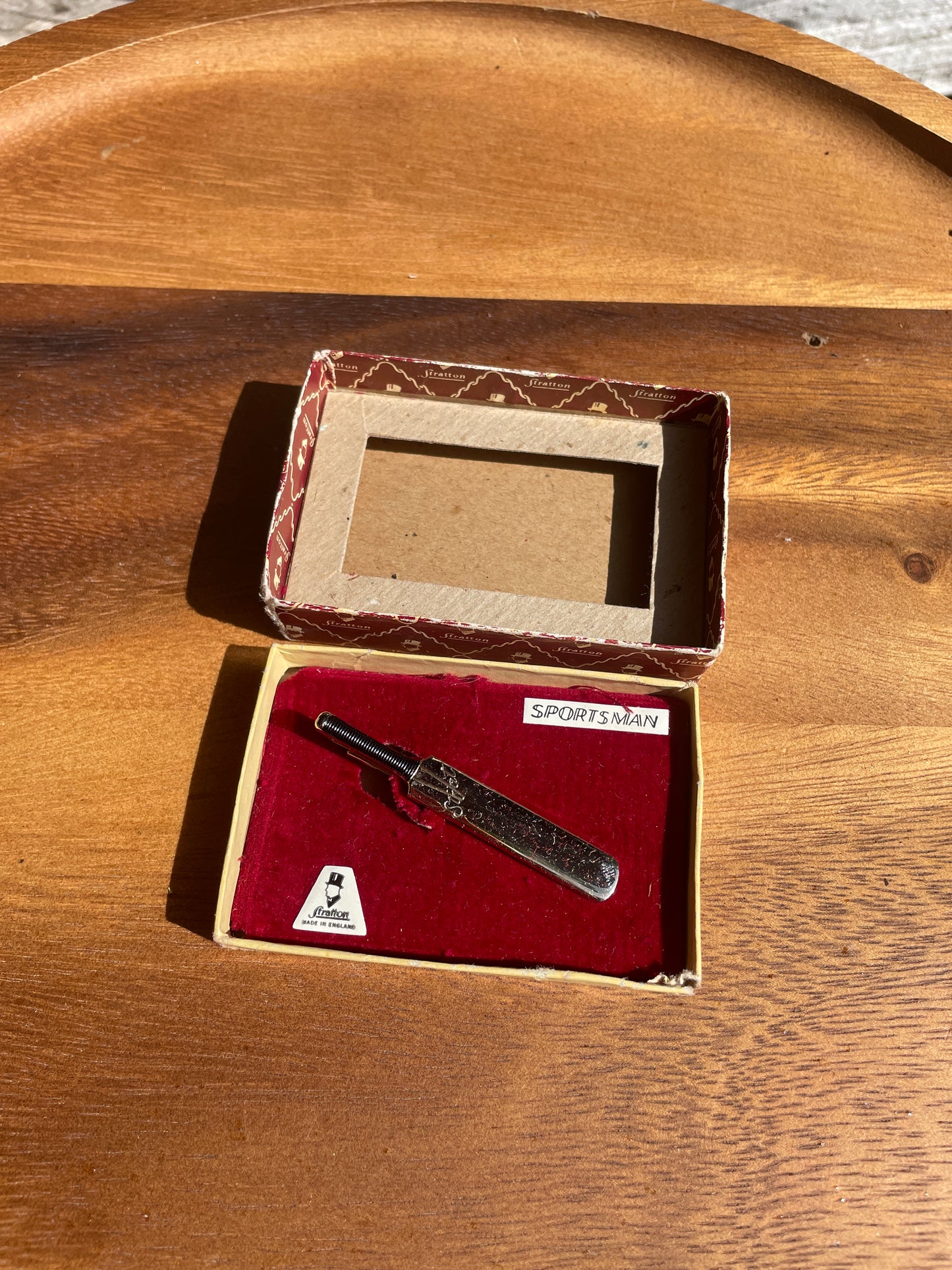 1950s Stratton Cricket Bat Tie Clip – Vintage Sportsman Gift in Box