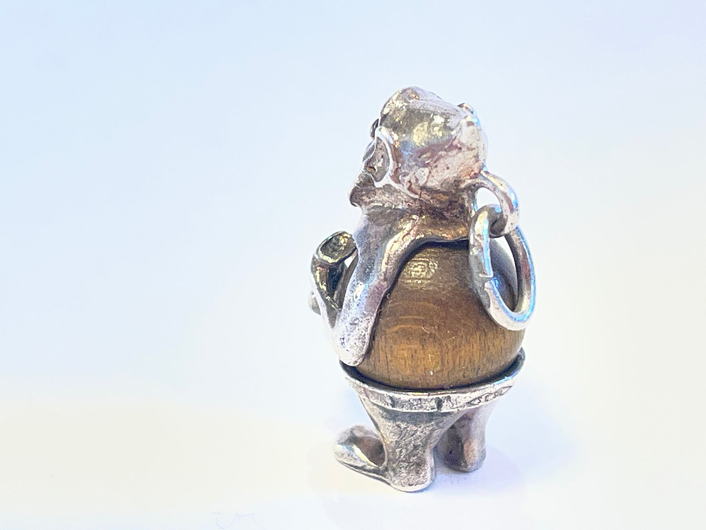 Marked Sterling silver Nuvo Touchwud gnome charm 23mm tall