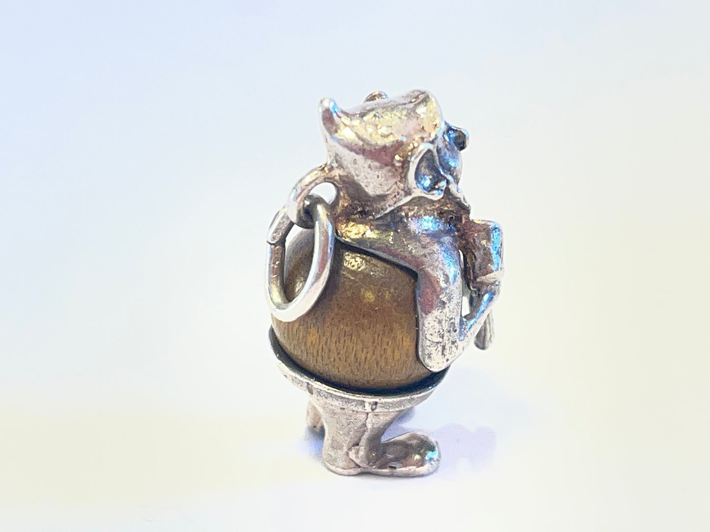 Marked Sterling silver Nuvo Touchwud gnome charm 23mm tall