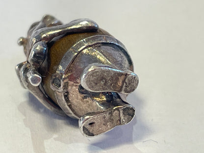 Marked Sterling silver Nuvo Touchwud gnome charm 23mm tall