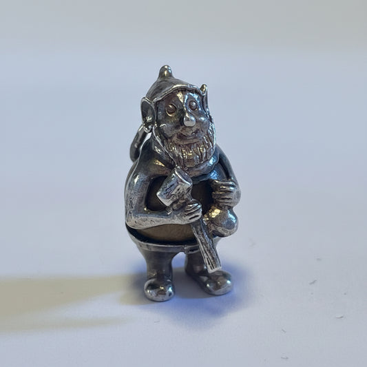 Marked Sterling silver Nuvo Touchwud gnome charm 23mm tall