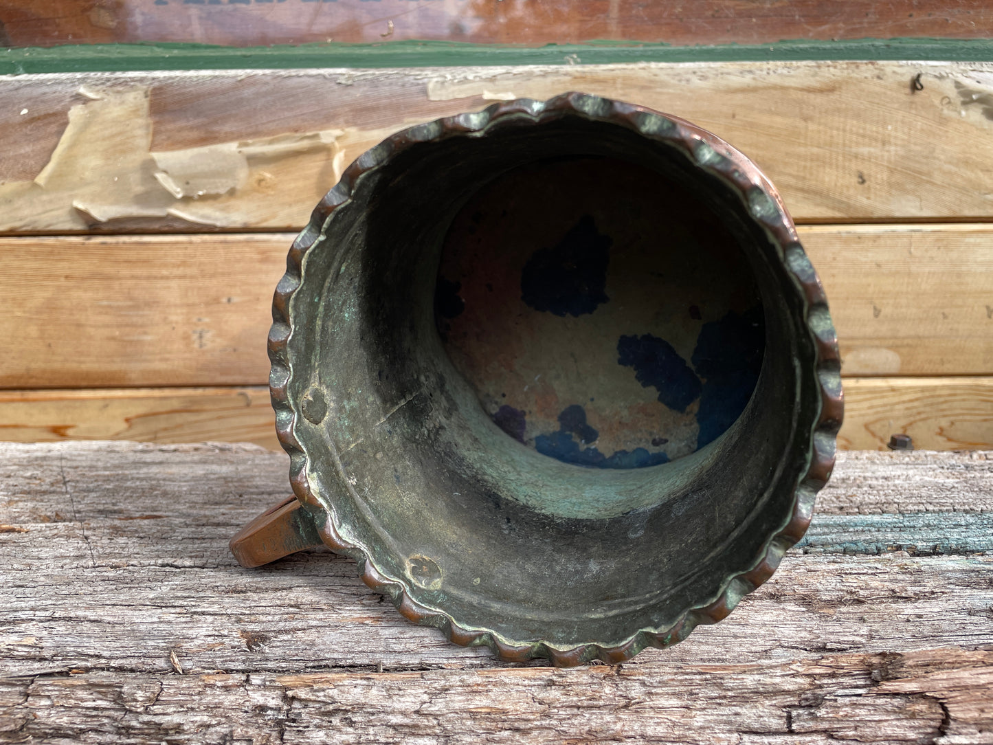 Arts and Crafts Antique copper cider tankard from early 20th Century