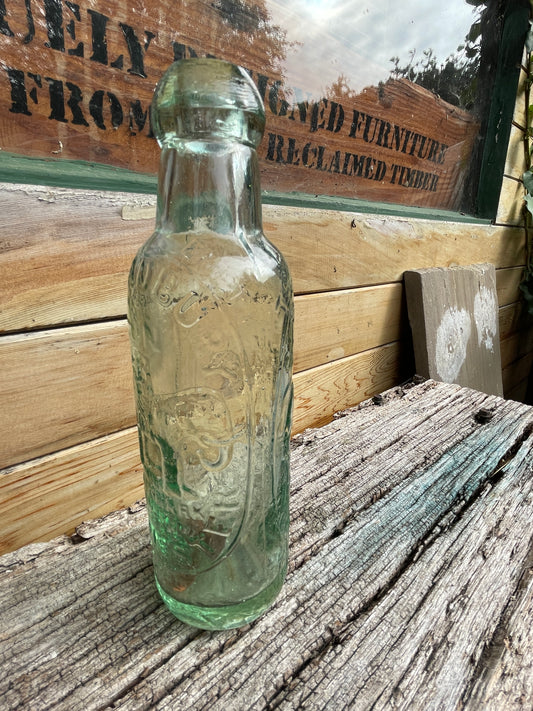 Early S. Bradbury Manchester double elephant mineral glass bottle c1878