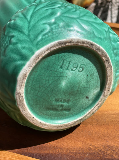 Vintage Sylvac Green Squirrel Jug 1195 | Art Deco Majolica Style Animal Handle Pitcher | Made in England | Woodland Pottery Vase