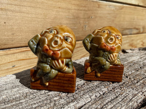 Two vintage Wade Humpty Dumpty ceramic figurines 6cm tall
