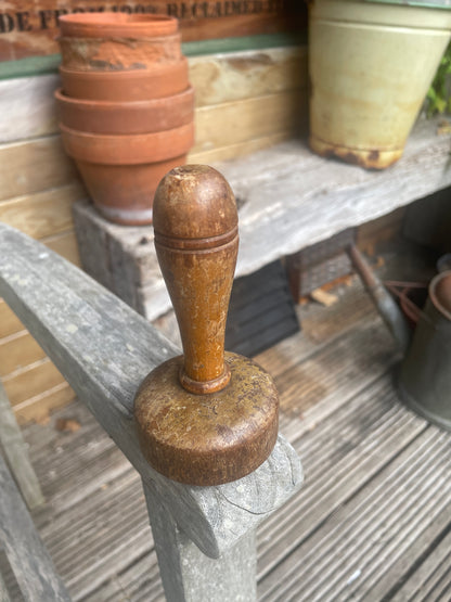 Vintage Wooden Darning Mushroom – Early 20thC Sock Darner Tool – Turned Handle Sewing Repair Aid – Rustic Textile Mender