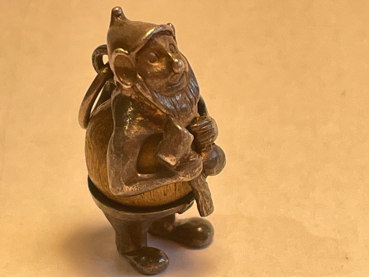 Sterling silver Nuvo touchwud gnome charm -  23mm tall