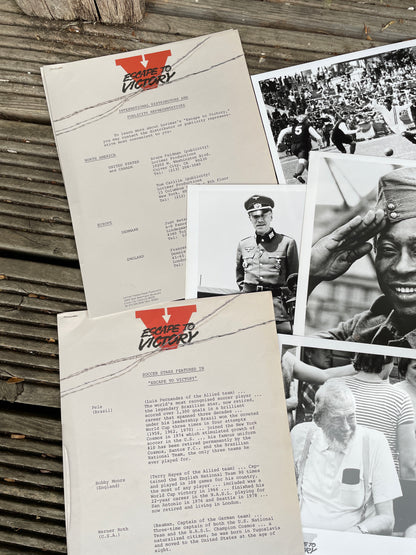 Escape to Victory -Pele - Photographs, production notes, cast listing, featured stars promo from the 1980 film Escape to Victory by Lorimar