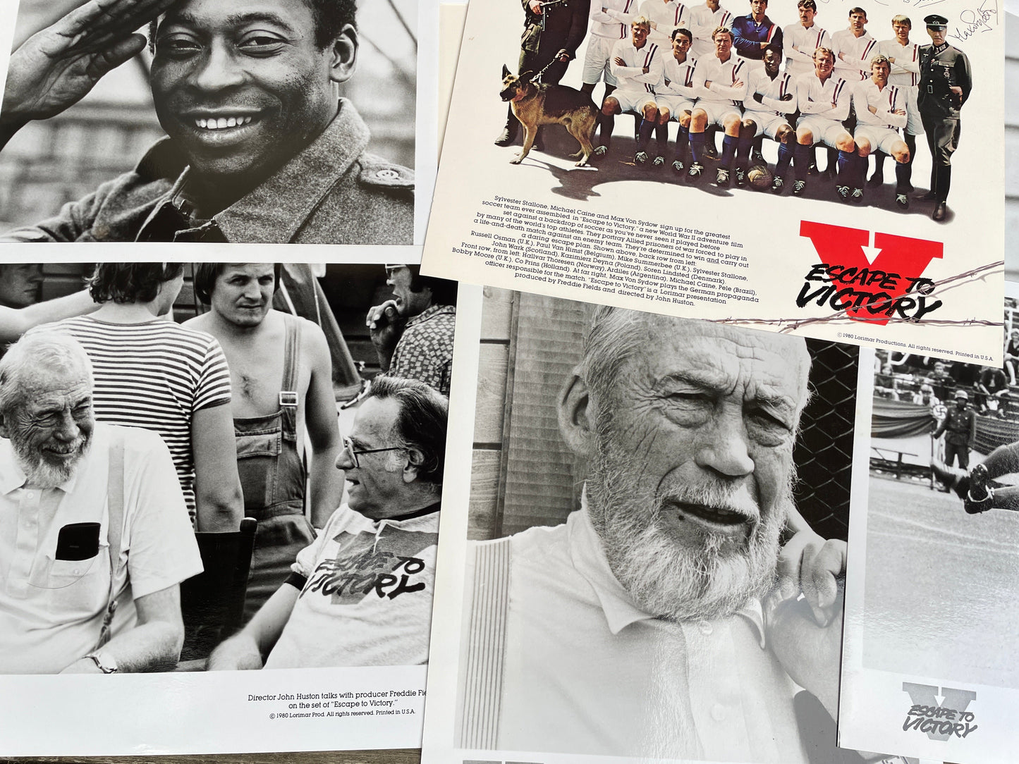 Escape to Victory -Pele - Photographs, production notes, cast listing, featured stars promo from the 1980 film Escape to Victory by Lorimar