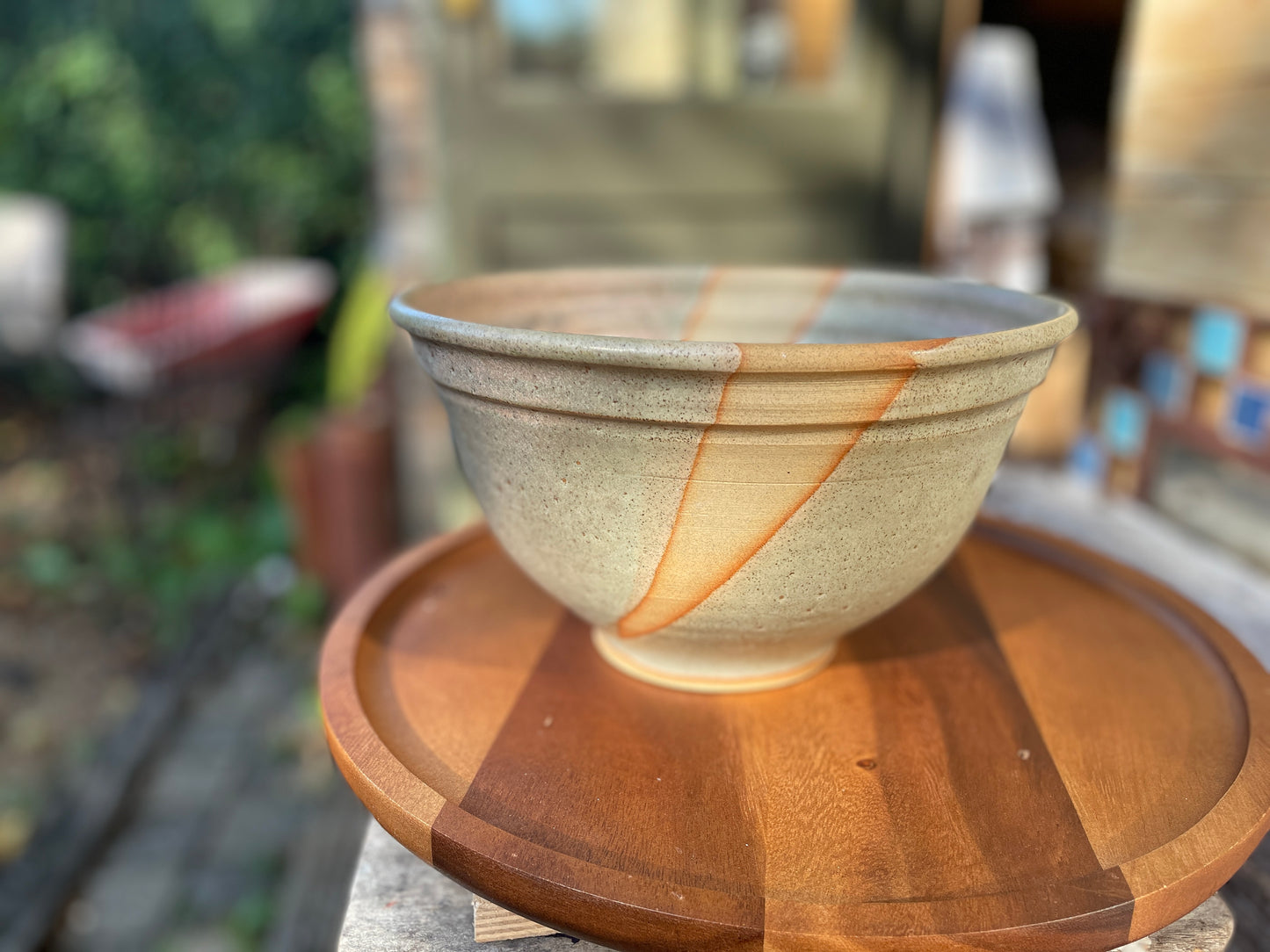 Peter Care studio stoneware bowl impressed seal c1980