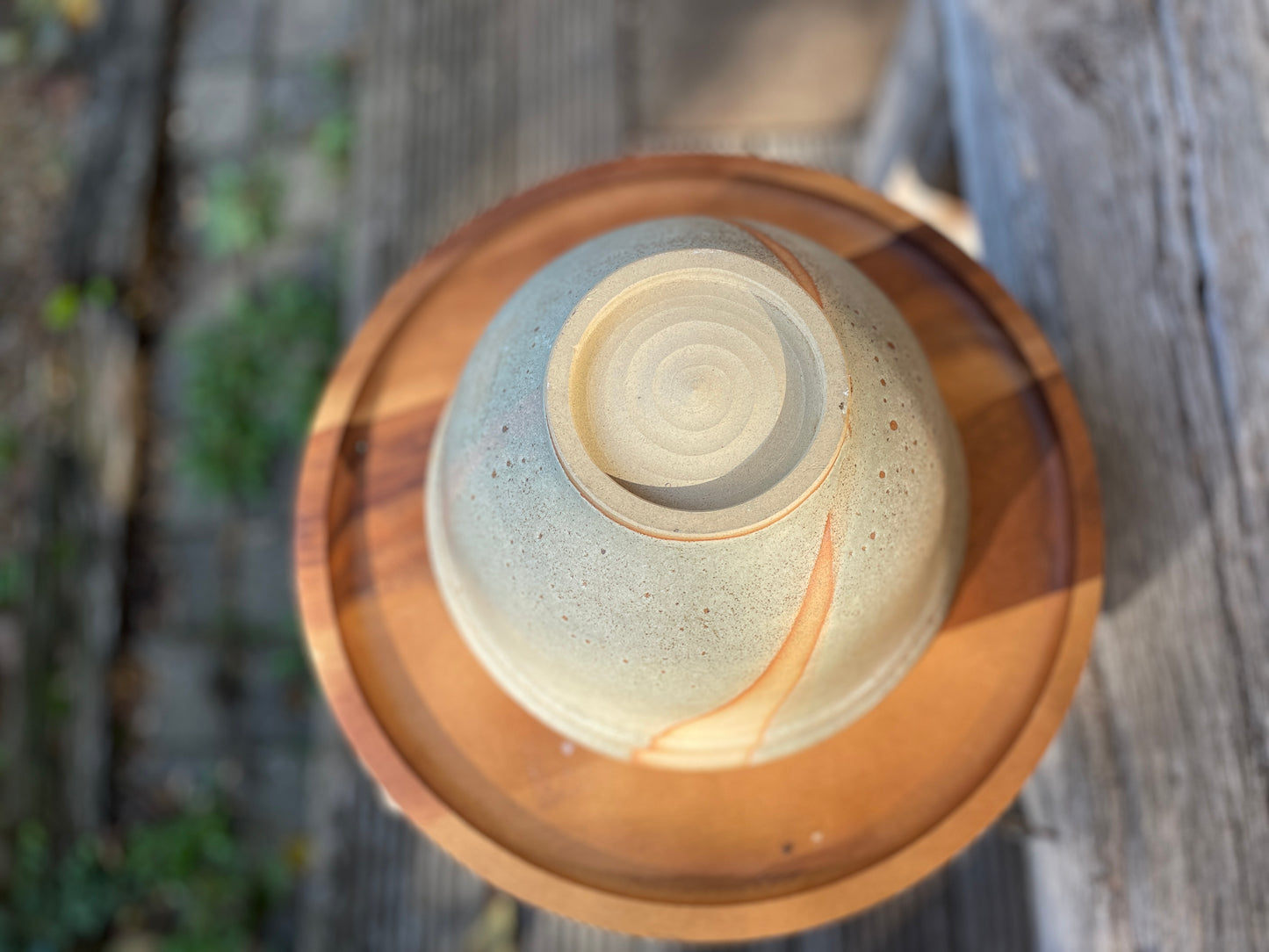 Peter Care studio stoneware bowl impressed seal c1980