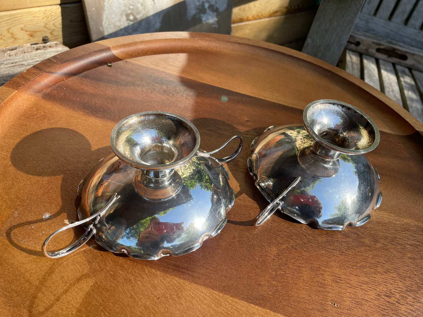 Pair of Chinese Silver bon bon dishes  by Wang Hing each 16cm wide c1900