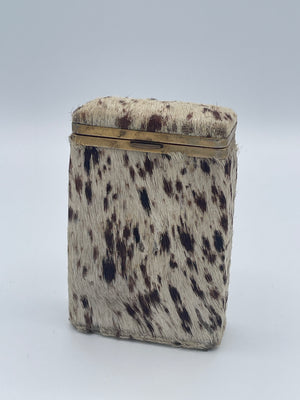 Antique Hair-on-Hide Brass-Mounted Pocket Case – Leather Lined c.1900–1930