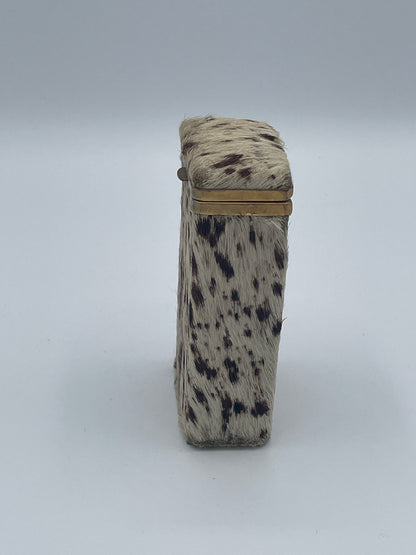 Antique Hair-on-Hide Covered Brass Mounted Card or Cigarillo Case c.1900–1930