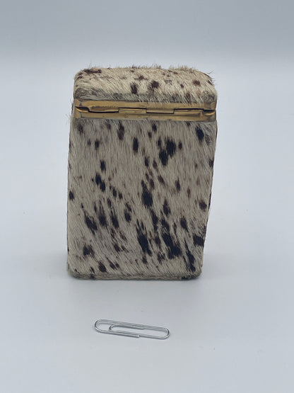 Antique Hair-on-Hide Covered Brass Mounted Card or Cigarillo Case c.1900–1930