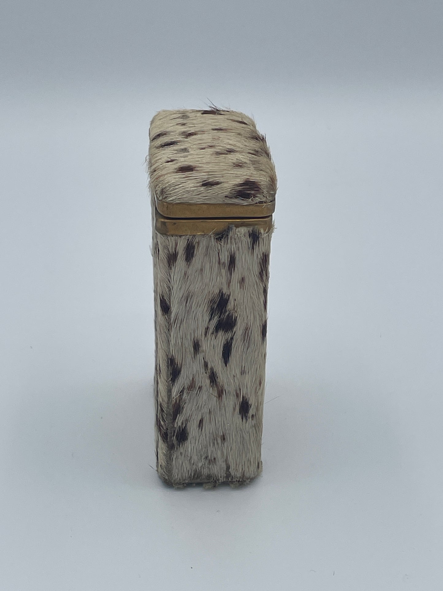 Antique Hair-on-Hide Covered Brass Mounted Card or Cigarillo Case c.1900–1930