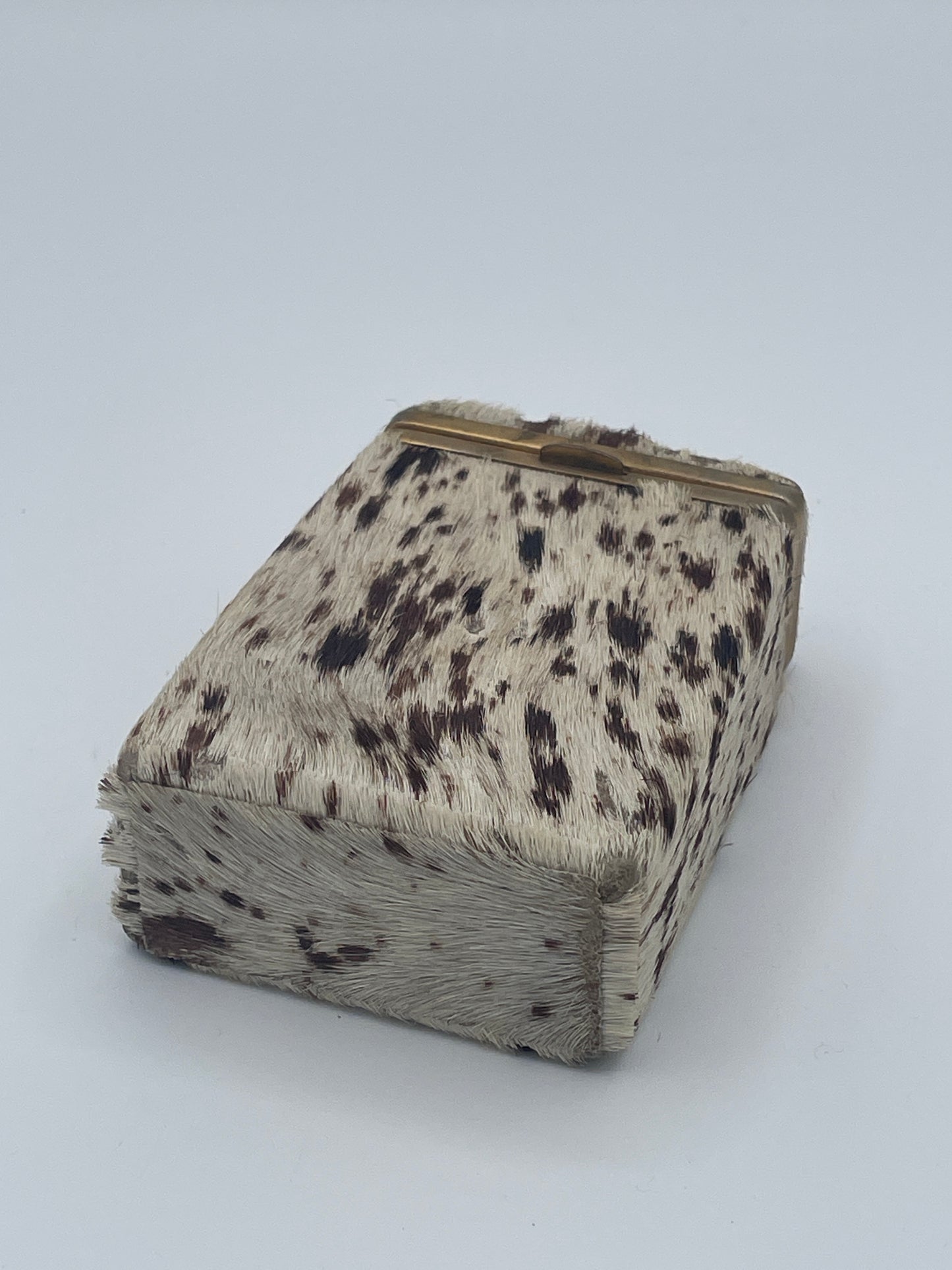 Antique Hair-on-Hide Covered Brass Mounted Card or Cigarillo Case c.1900–1930