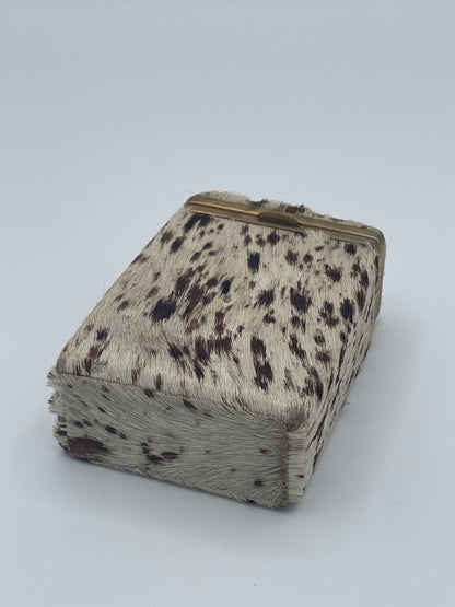 Antique Hair-on-Hide Covered Brass Mounted Card or Cigarillo Case c.1900–1930
