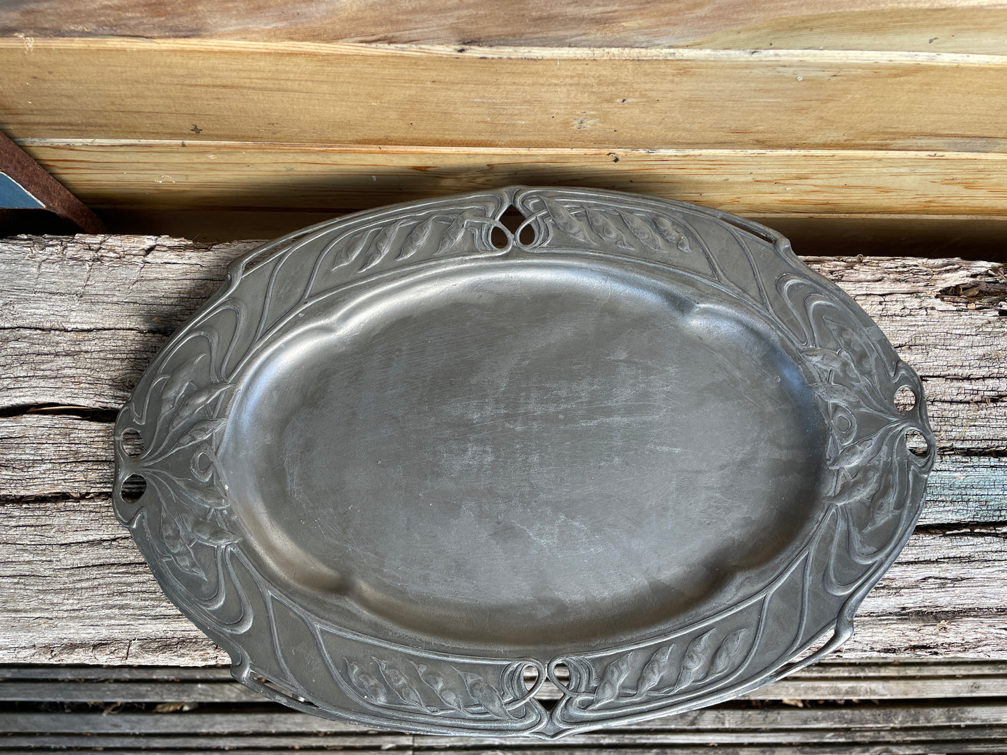 Friedrich Adler for Osiris Art Nouveau pewter dish/tray  model 604 c1900