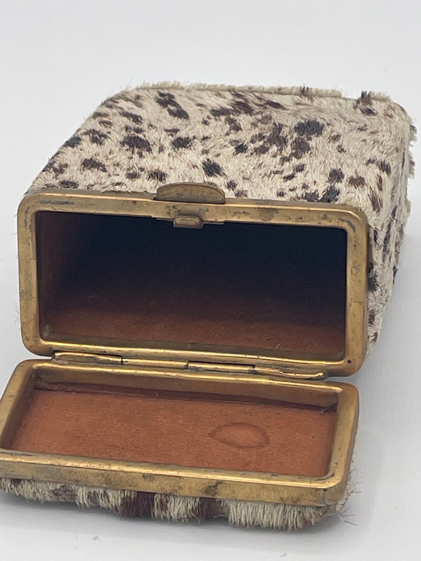 Antique Hair-on-Hide Covered Brass Mounted Card or Cigarillo Case c.1900–1930