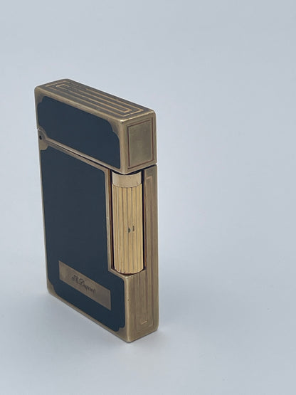 Vintage S.T. Dupont Ligne 2 Gold & Black Laque de Chine Lighter – Made in France