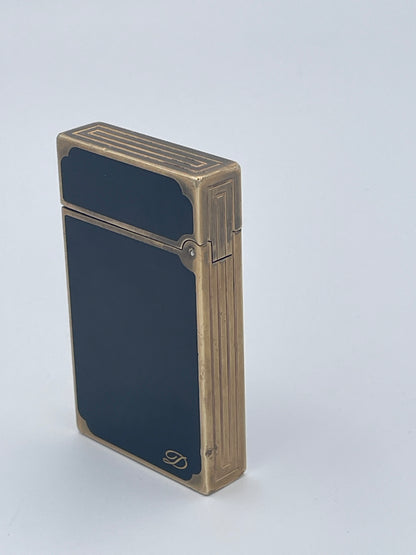Vintage S.T. Dupont Ligne 2 Gold & Black Laque de Chine Lighter – Made in France