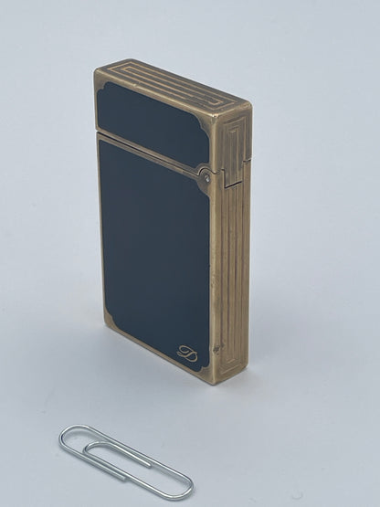 Vintage S.T. Dupont Ligne 2 Gold & Black Laque de Chine Lighter – Made in France