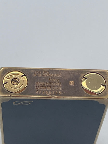 Vintage S.T. Dupont Ligne 2 Gold & Black Laque de Chine Lighter – Made in France