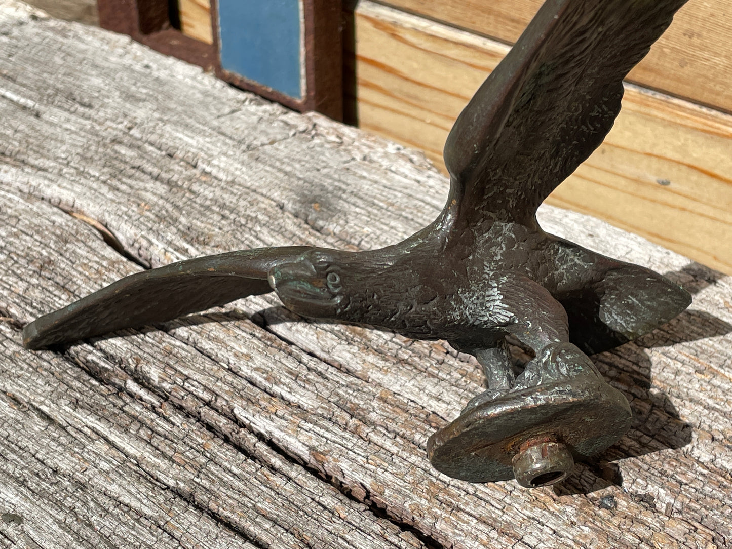 Bronzed spread eagle car mascot 22cm across