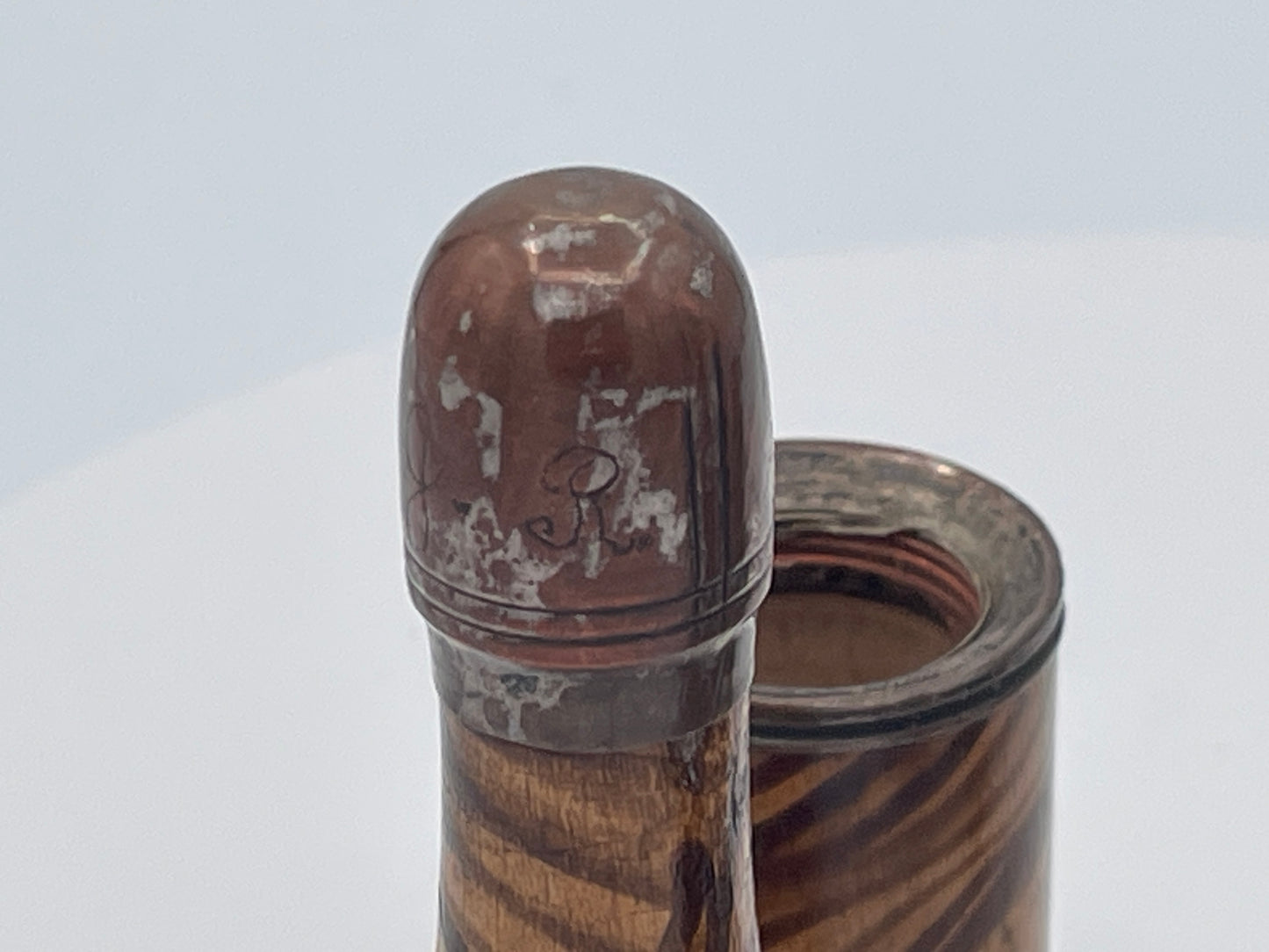 Pair of Vintage Novelty Bottle Pipes Wooden Folding Tobacco Pipes in Bottle Cases