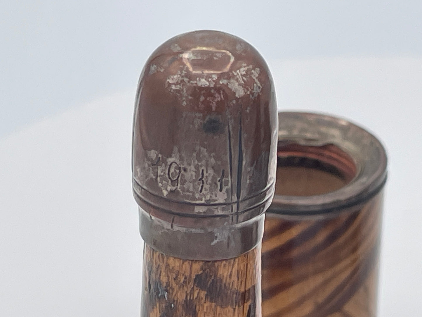 Pair of Vintage Novelty Bottle Pipes Wooden Folding Tobacco Pipes in Bottle Cases