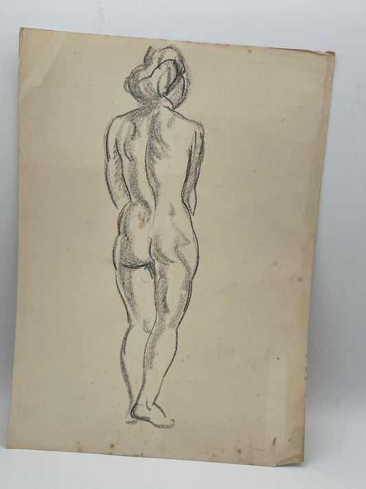 Three Original Life Study Nude Figure Sketches – Studio of William Greengrass (1896–1970)