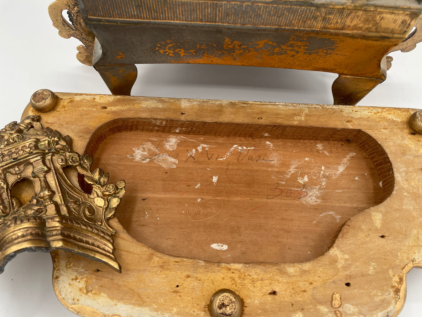 Large Ornate Gilt Mantel Clock for Restoration Pendulum Movement 40cm High