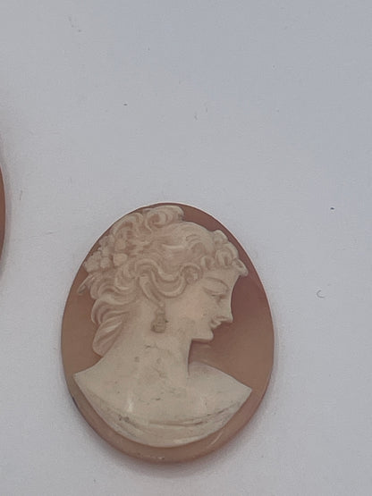 Collection of 7 Vintage Shell Cameo Plaques Classical Figures Signed One Example