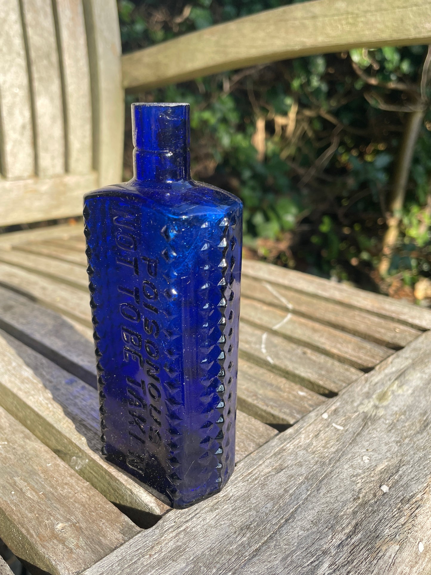 Cobalt Blue Hobnail 4oz Poison Bottle c1915