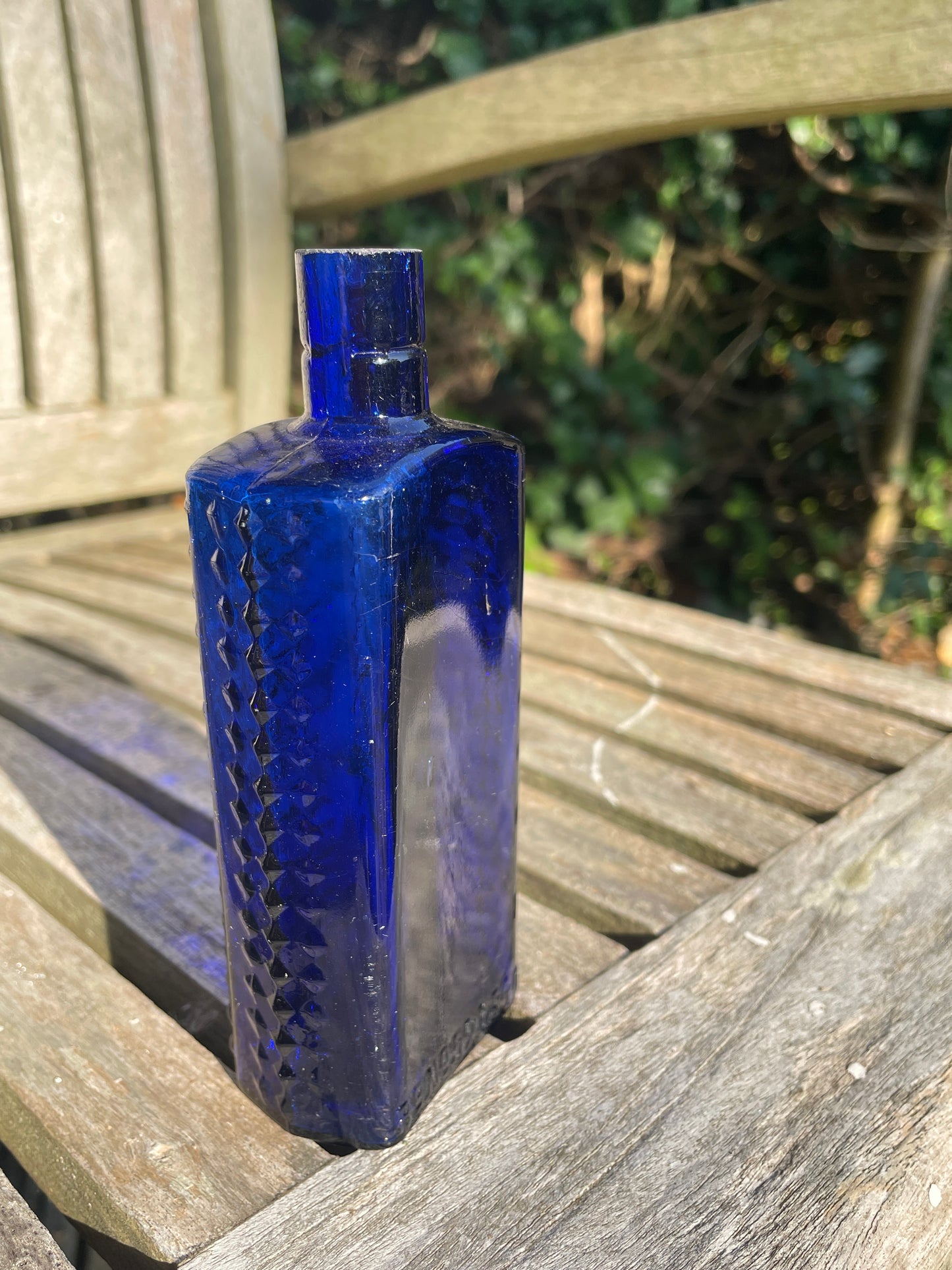 Cobalt Blue Hobnail 4oz Poison Bottle c1915