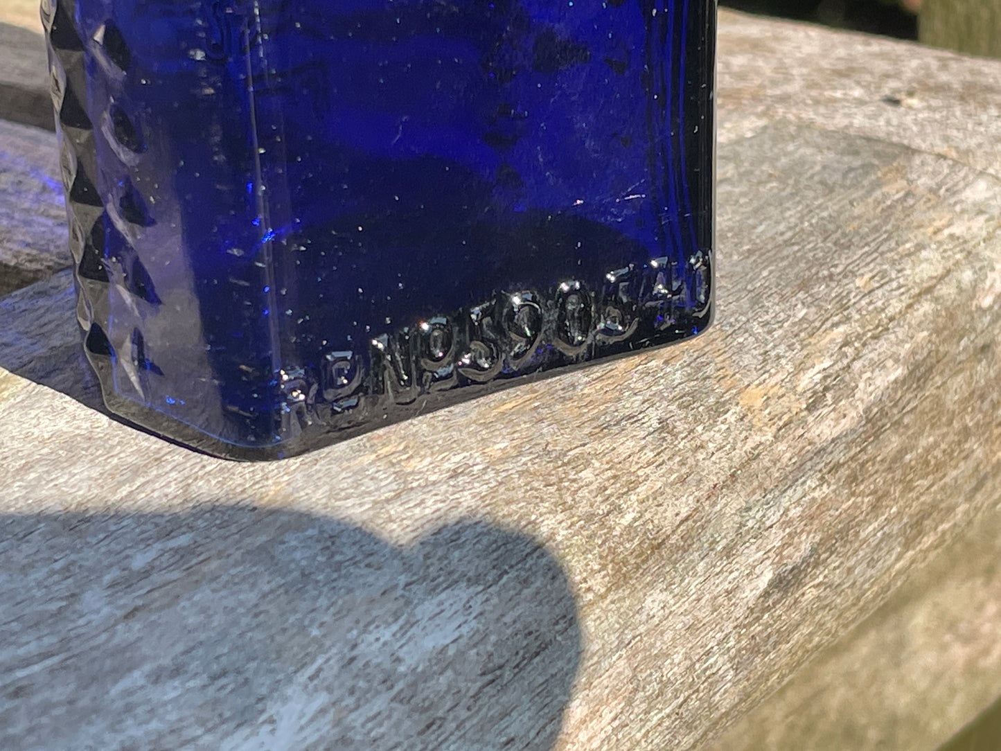 Cobalt Blue Hobnail 4oz Poison Bottle c1915