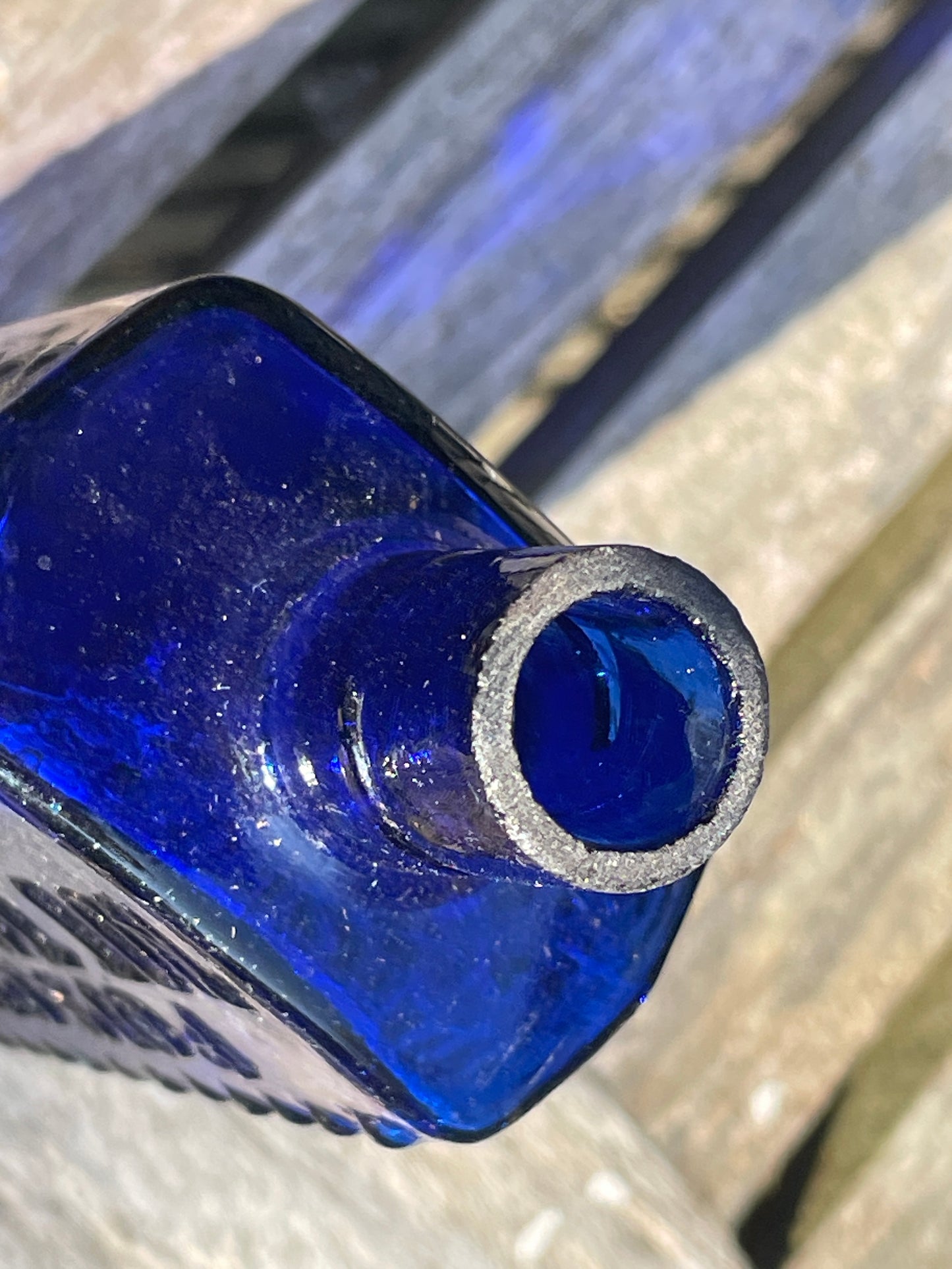 Cobalt Blue Hobnail 4oz Poison Bottle c1915